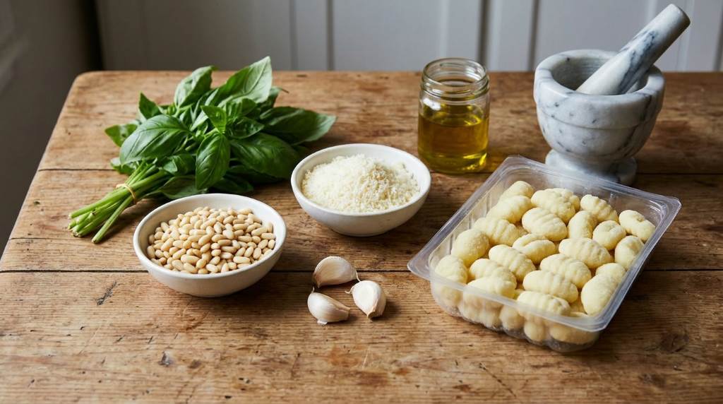 Easy creamy pesto gnocchi dinner recipe