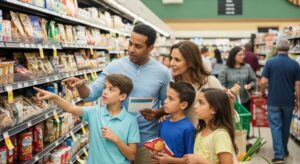 Houston parents teaching children healthy meal decision making