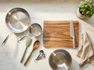Equip your kitchen with confidence. Discover the must-have cookware, knives, and prep tools every beginner needs to start cooking easy meals today.